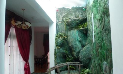 a wall with an aquarium with plants on it at Sunset Beach Residence in Panadura