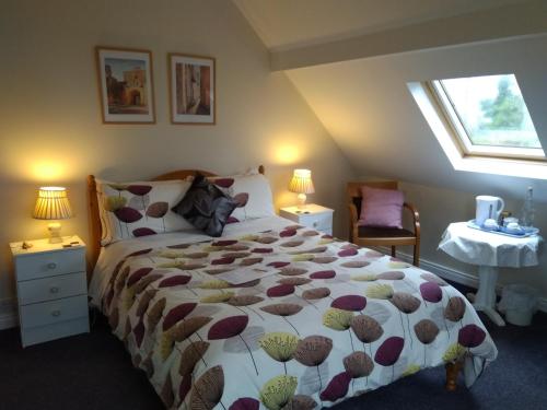 una camera con un grande letto e una finestra di Twin Oaks Bed & Breakfast a Kilkenny