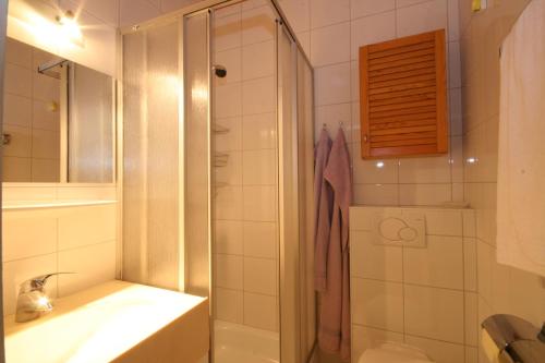 a bathroom with a shower and a sink at Apartment Bea in Schladming