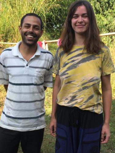 a man and a woman standing next to each other at Mount Fuji Homestay in Deorāli