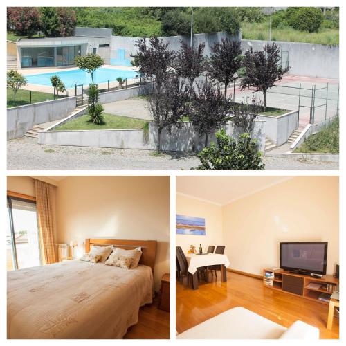 a bedroom and a living room with a bed and a tv at Porto Gaia City and Beach by MP in Vila Nova de Gaia