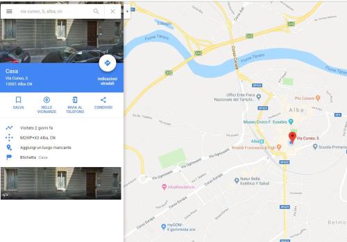ein Screenshot eines Handys mit Google Maps in der Unterkunft L'Ortodellerose in Alba