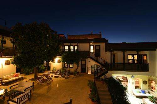 an aerial view of a house at night at Villa Konak Hotel in Kusadası