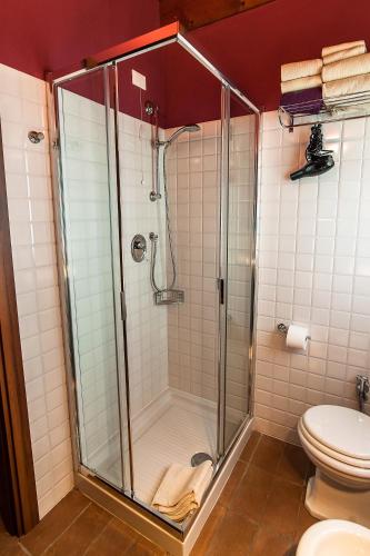 a shower stall in a bathroom with a toilet at Particolari del Brenta in Oriago Di Mira