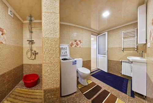 uma casa de banho com um WC e um lavatório em Villa Bozena em Truskavets