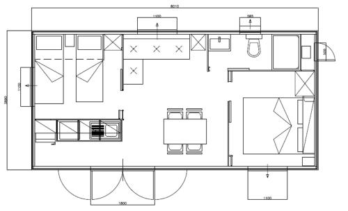 a floor plan of a house at Camping Klaus in Cavallino-Treporti