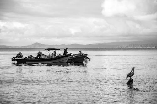 a group of people on a boat in the water at Hotel Costa Choco in Bahía Solano