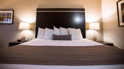 En eller flere senge i et værelse på Ten Pin Inn & Suites