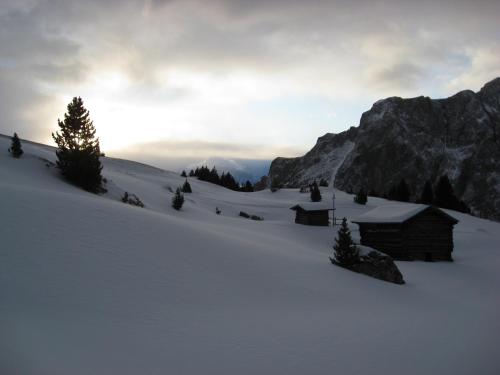 a cabin in the snow on a snowy mountain at Residence Costa Burjada in Colfosco
