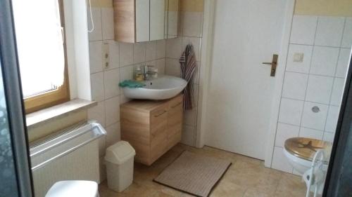 Koupelna v ubytování Rennsteigwohnung Rust