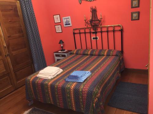 Cama o camas de una habitación en Casa Rural La Faya