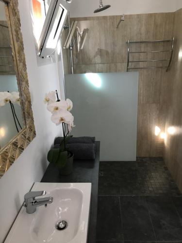 A bathroom at Ravine Bleue