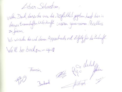 a bunch of handwriting on a white paper at Appartement Waldhäusl in Neukirchen am Großvenediger