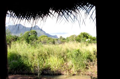 Ein allgemeiner Bergblick oder ein Berglick von des Resorts aus