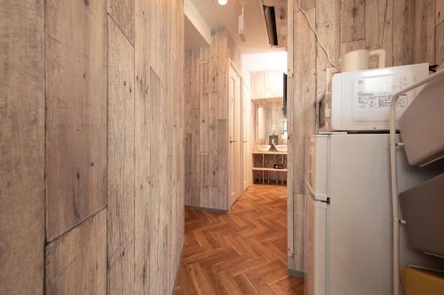 Kuchyň nebo kuchyňský kout v ubytování bnb+ Kanda Terrace Ogawamachi
