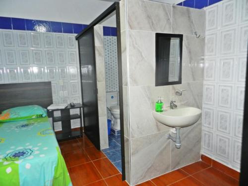 Koupelna v ubytování Hotel Sucre Del Bosque