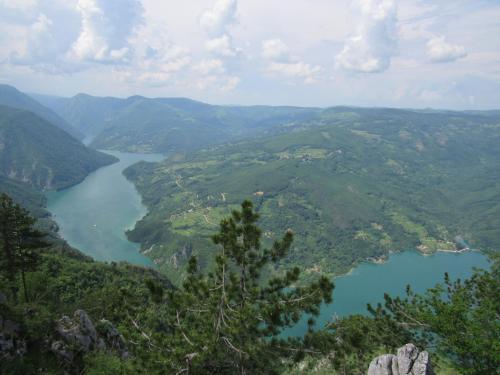 a view of a river in a valley at Planinski Mir in Zaovine