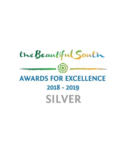 a label for the beautiful south awards for excellence silver at Coast B&B in Bexhill
