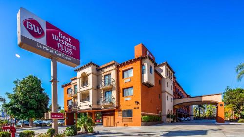 a street sign in front of a building at Best Western PLUS La Mesa San Diego in La Mesa