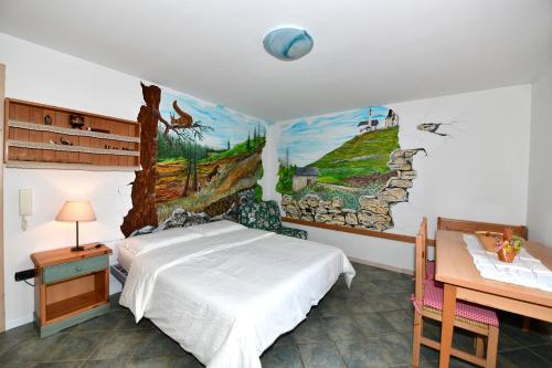 Agritur Volpaia rooms and apartmentsにあるベッド
