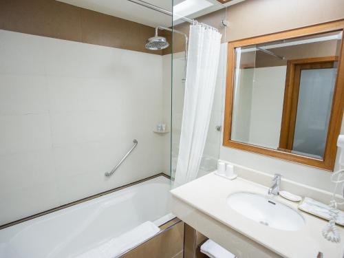 Koupelna v ubytování Jiuwu Hotel
