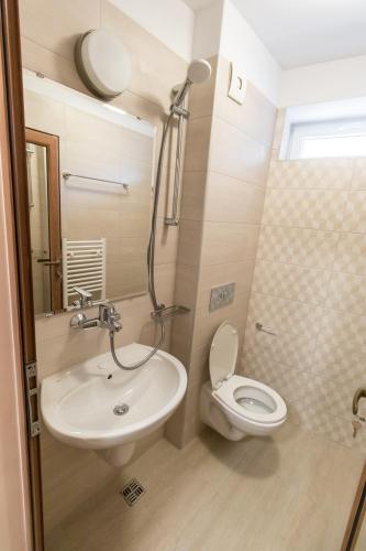a bathroom with a toilet and a sink at BLOCK 531 ApartHouse BLOCK 533 in Sofia