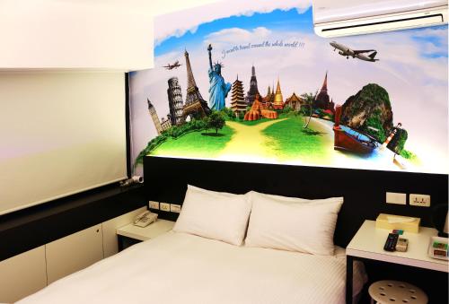 Postel nebo postele na pokoji v ubytování Haozhan Hotel