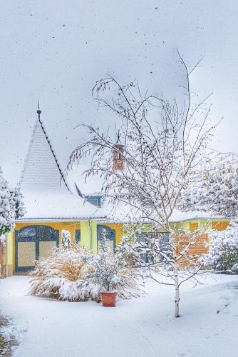 L'établissement Gardenia Apartman en hiver