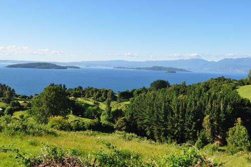 a view of a large body of water at Cabañas Mirador Lago Ranco in Lago Ranco