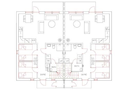 Plantegning af Parkstigens Lägenheter