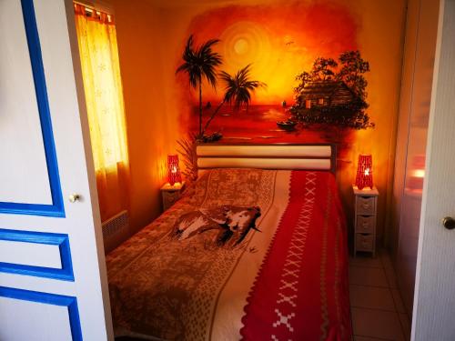 Säng eller sängar i ett rum på MAS de La Mer