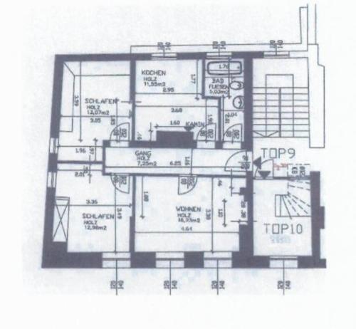 a drawing of a floor plan of a building at Dorf Residenz in Dorfgastein