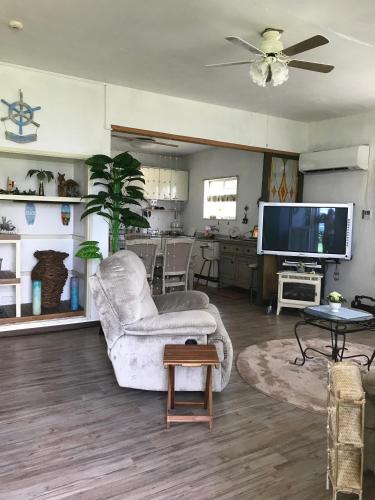 Televisyen dan/atau pusat hiburan di beach house Cg7p