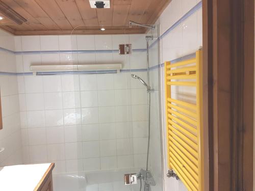 a bathroom with a shower and a toilet and a sink at La Ginabelle Gala in Chamonix-Mont-Blanc