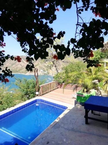 Bazén v ubytování Hostal Casa Horizonte nebo v jeho okolí