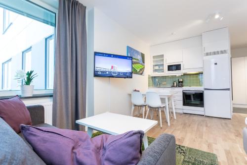 Kuchyň nebo kuchyňský kout v ubytování ApartDirect Linköping Arena