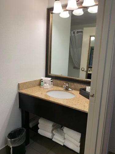 a bathroom with a sink and a mirror at Country Inn & Suites by Radisson, Georgetown, KY in Georgetown