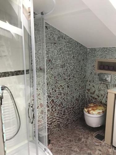 Apartma Marisol في إيزولا: حمام مزود بدش ومرحاض