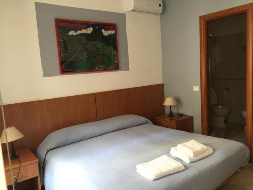 una camera da letto con un letto e due asciugamani di Sofia Holiday Home a Roma