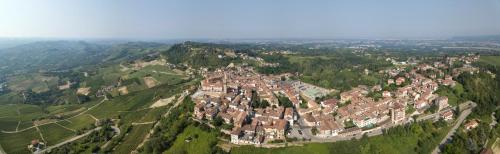 an aerial view of a town on a mountain at Rocche Costamagna Art Suites in La Morra