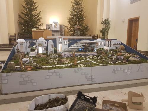 a model of a city with buildings and trees at Apartments Joja in Međugorje