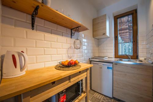 Dapur atau dapur kecil di Apartmany Calma