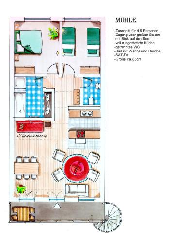 a floor plan of a house at Ferien in Himmelpfort in Himmelpfort