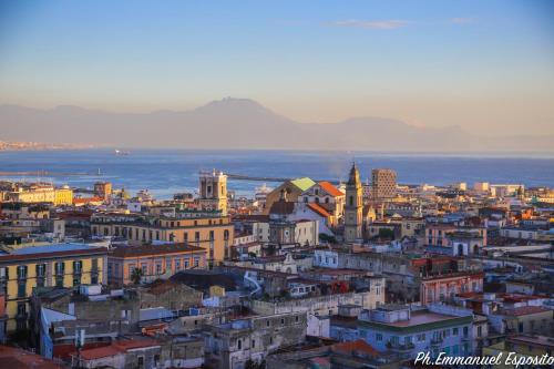 a view of a city with the ocean and buildings at B&B Nel Regno di Napoli in Naples