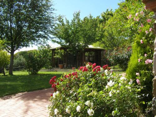 a garden with flowers in front of a house at B&B Le Grazie in Piaggine