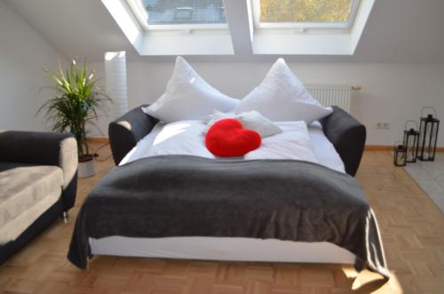 Postel nebo postele na pokoji v ubytování Ferienwohnung Schneckental