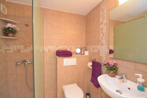 カン・ピカフォルトにあるApartamento Ca n'Antonia 092 by Mallorca Charmeのバスルーム(シャワー、トイレ、シンク付)