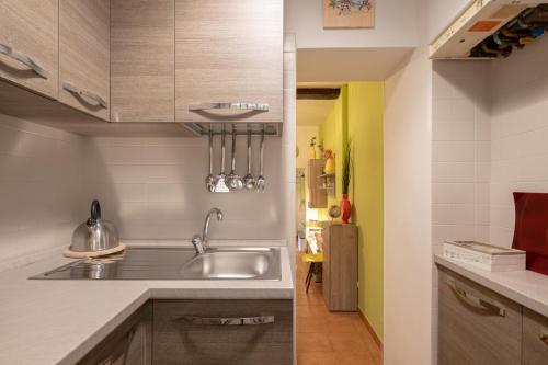 a kitchen with a sink and a counter top at Arpa Apartments Bologna Center in Bologna