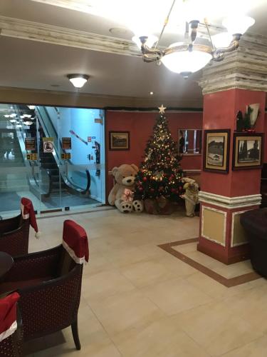 choinkę świąteczną w holu sklepu w obiekcie Grand Monastery Private Apartments w mieście Pamporowo
