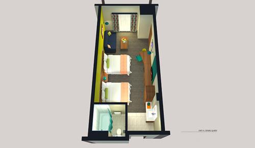 a drawing of a floor plan of a house at The Kartrite Resort and Indoor Waterpark in Monticello